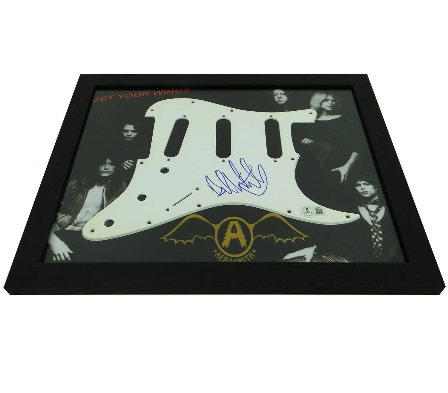 Aerosmith Brad Whitford Signed Pickguard on Custom Framed 11x14 Photo w/ BAS COA, image 4