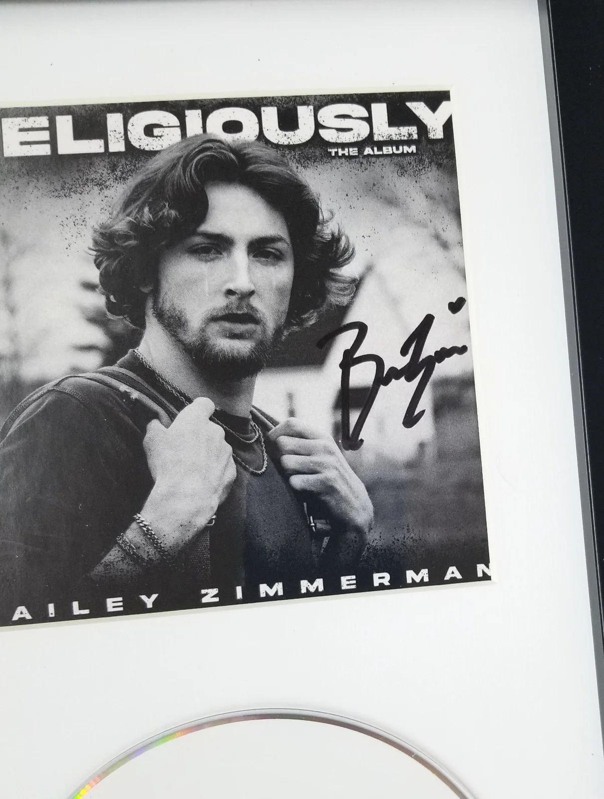 Bailey Zimmerman REAL hand SIGNED Religiously CD Framed Display #2 COA Autograph, image 2