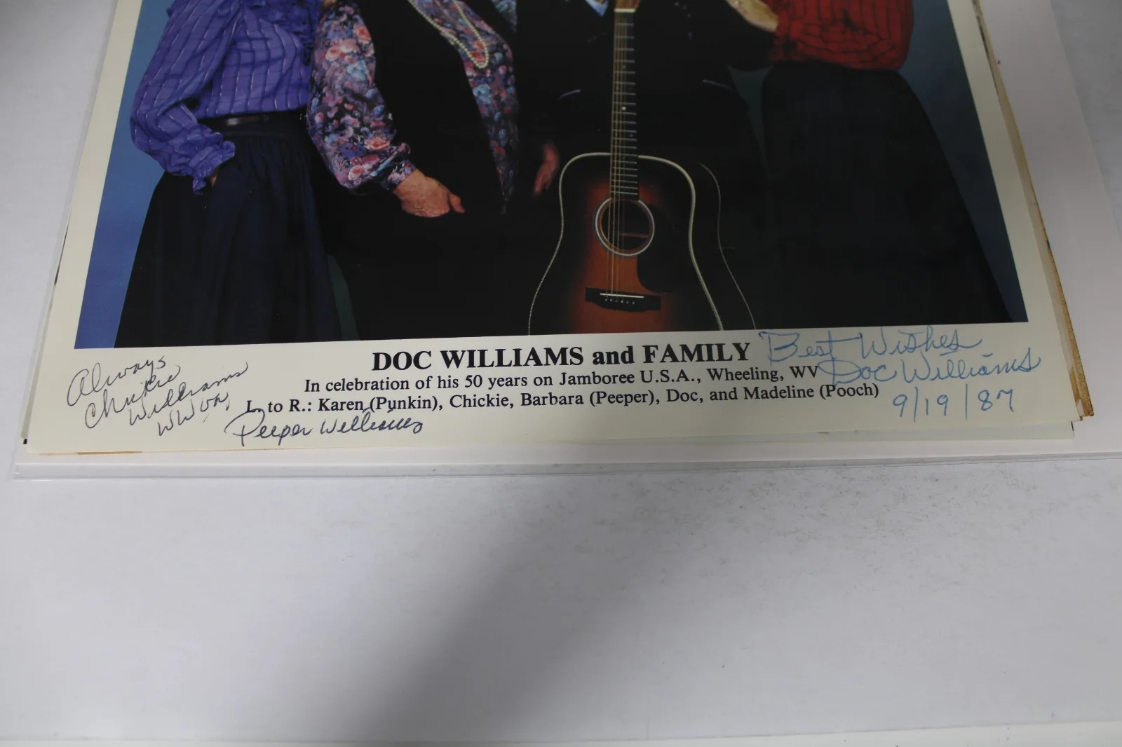 Doc Williams Family multi auto photo, Doc, Peeper, Chickie + old photos Grandpa+, изображение 3