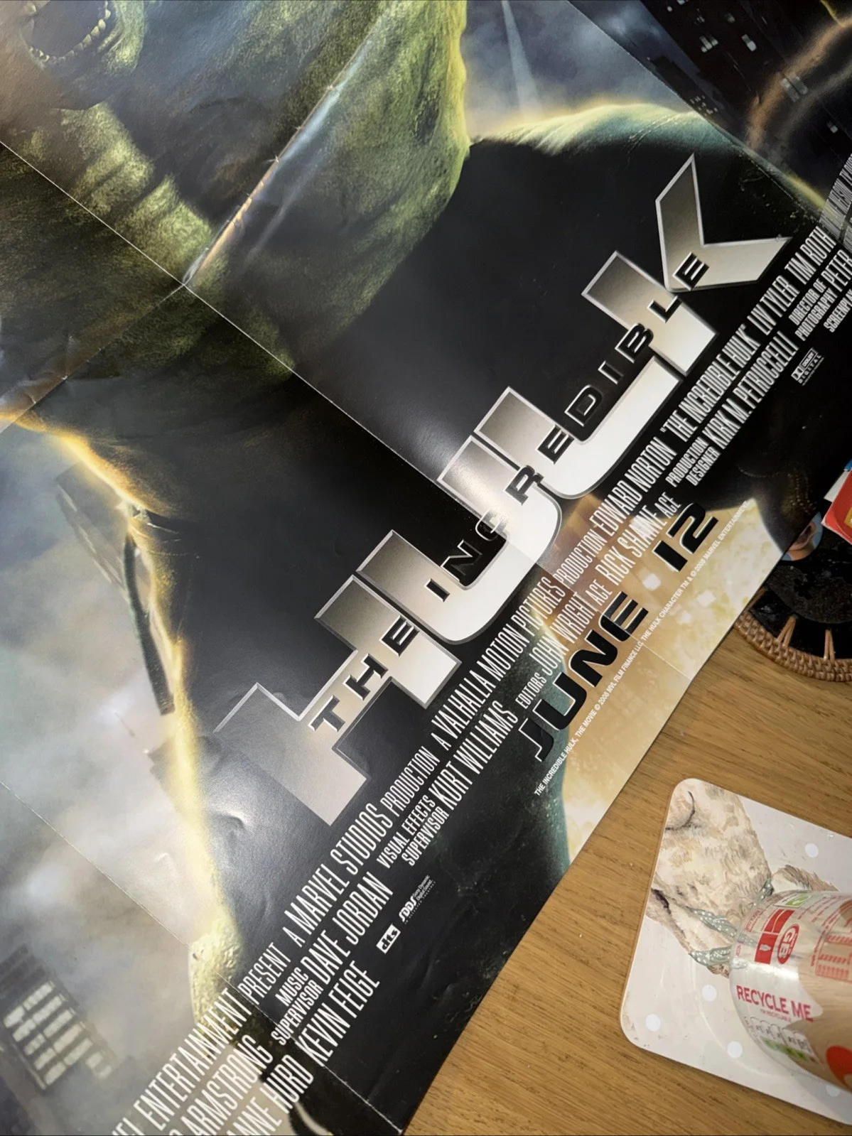 The Incredible Hulk Double Sided Quad Cinema Movie Poster 2008, image 3