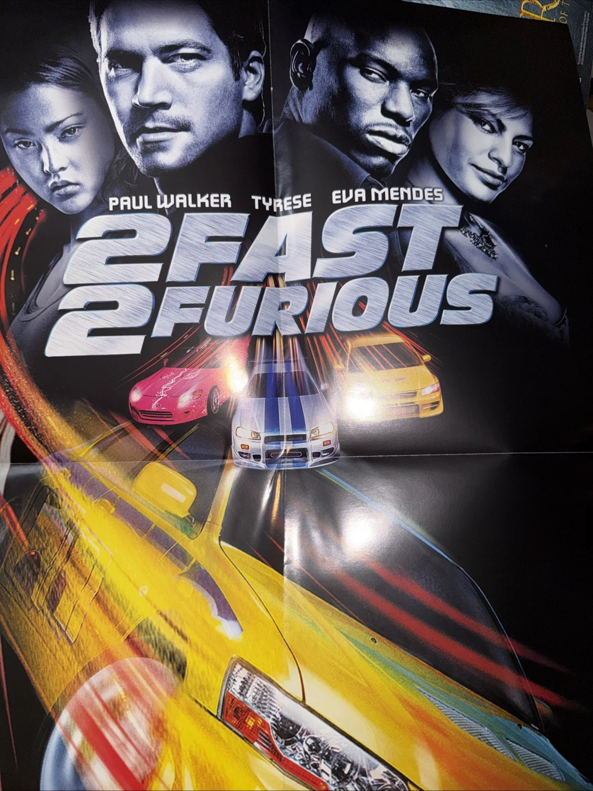 2 FAST 2 FURIOUS Double sided HULK 2003 MOVIE POSTER 22 yrs old, изображение 2