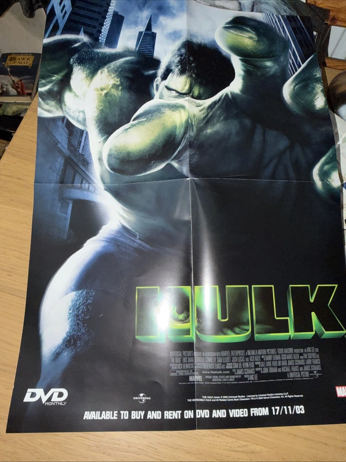 2 FAST 2 FURIOUS Double sided HULK 2003 MOVIE POSTER 22 yrs old, изображение 4