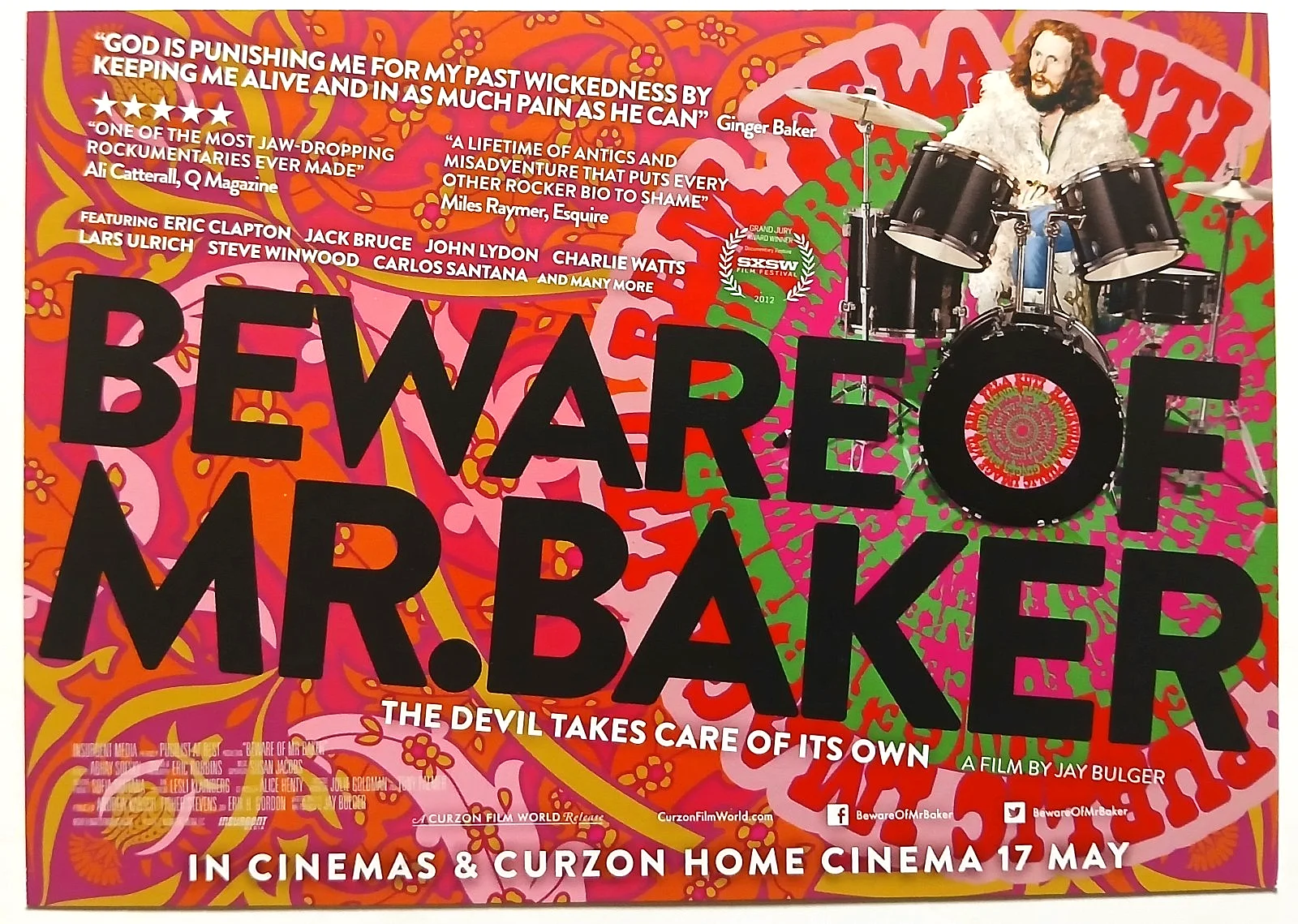 Ginger Baker Beware of Mr Baker Film Postcards x 2 - Cream, изображение 3