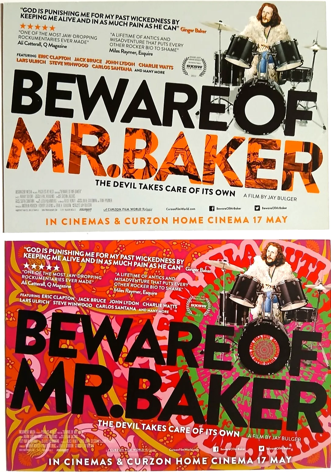 Ginger Baker Beware of Mr Baker Film Postcards x 2 - Cream, изображение 4