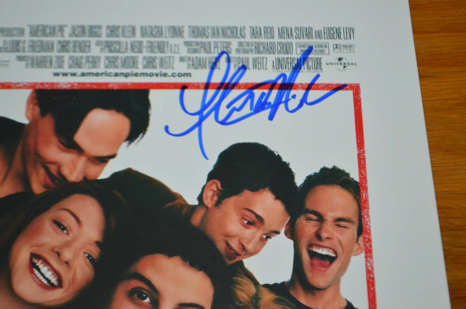 Tara Reid, Thomas Ian Nicholas — Tara Reid & Thomas Ian Nicholas Signed "American Pie" 11x17 Poster Schwartz COA, изображение 3