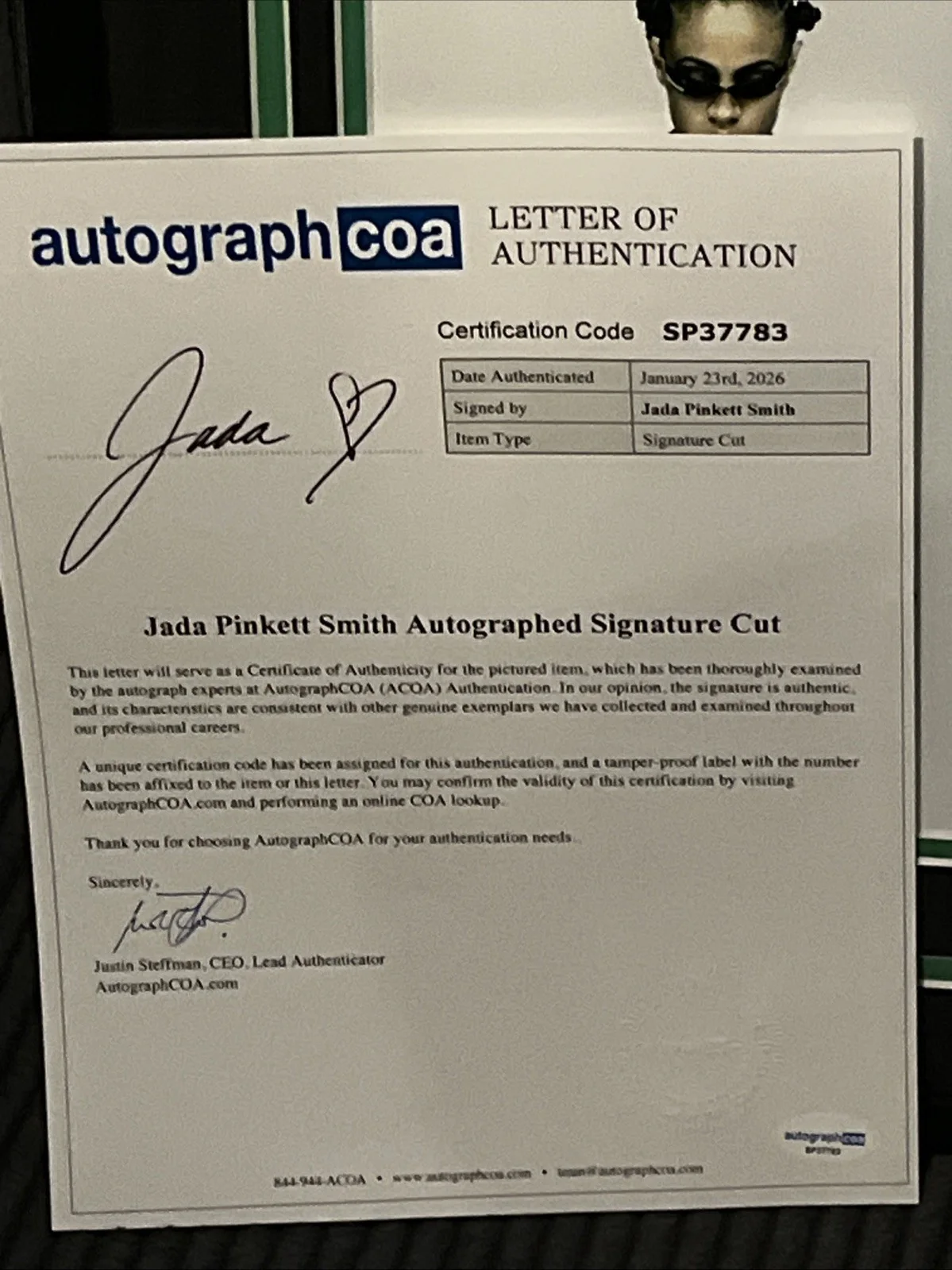 Jada Pinkett Smith — JADA PINKETT SMITH SIGNED AUTOGRAPH FRAMED 11x14 DISPLAY ACOA THE MATRIX PHOTO, изображение 5