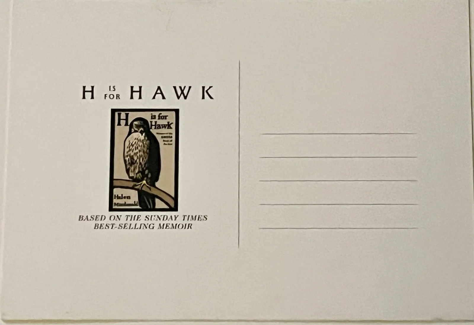 CLAIRE FOY-BRENDAN GLEESON-H IS FOR HAWK PROMO FILM POSTCARD, изображение 2