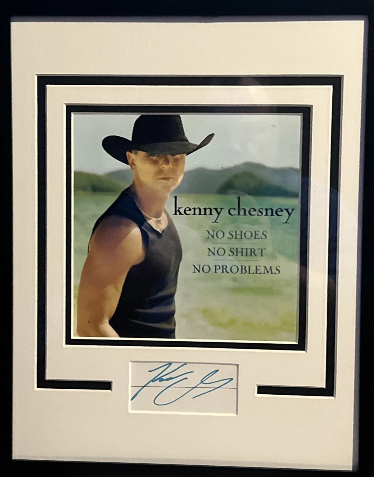 KENNY CHESNEY SIGNED AUTOGRAPH FRAMED 11x14 DISPLAY ACOA MATTE CUT COUNTRY STAR, изображение 2
