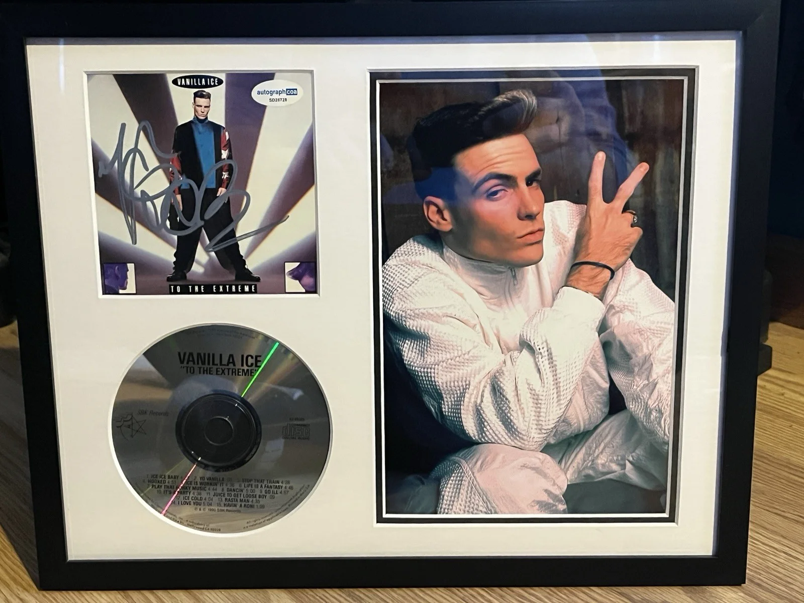 RAPPER VANILLA ICE SIGNED AUTOGRAPHED FRAMED 11x14 DISPLAY ACOA COA RAP NINJA, image 3