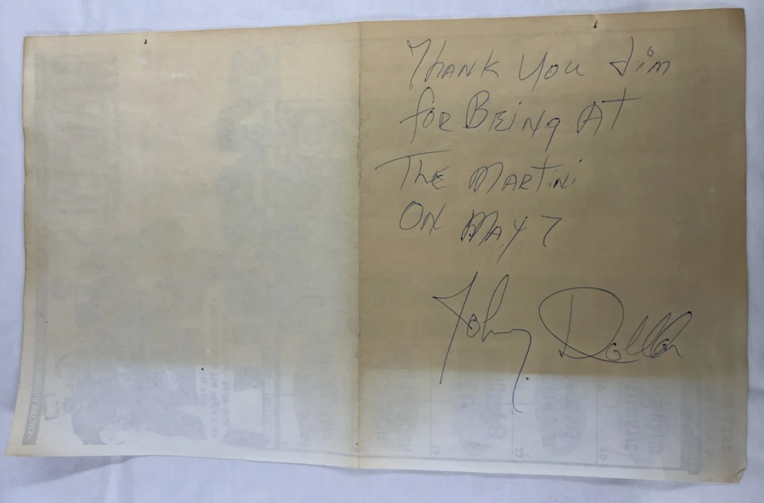 Johnny Dollar Signed 8.5x14 Paper Promo Calendar May 1992 Flyer Martini's Lounge, изображение 5