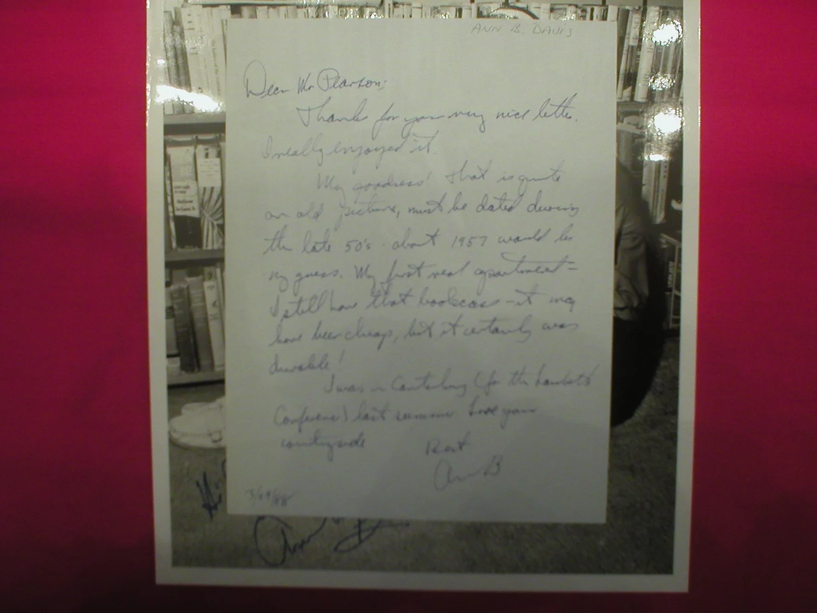 ANN B. DAVIS — VINTAGE ANN B. DAVIS SIGNED, AUTOGRAPHED & PERSONALIZED 8 X 10 PHOTO PLUS LETTER, изображение 2