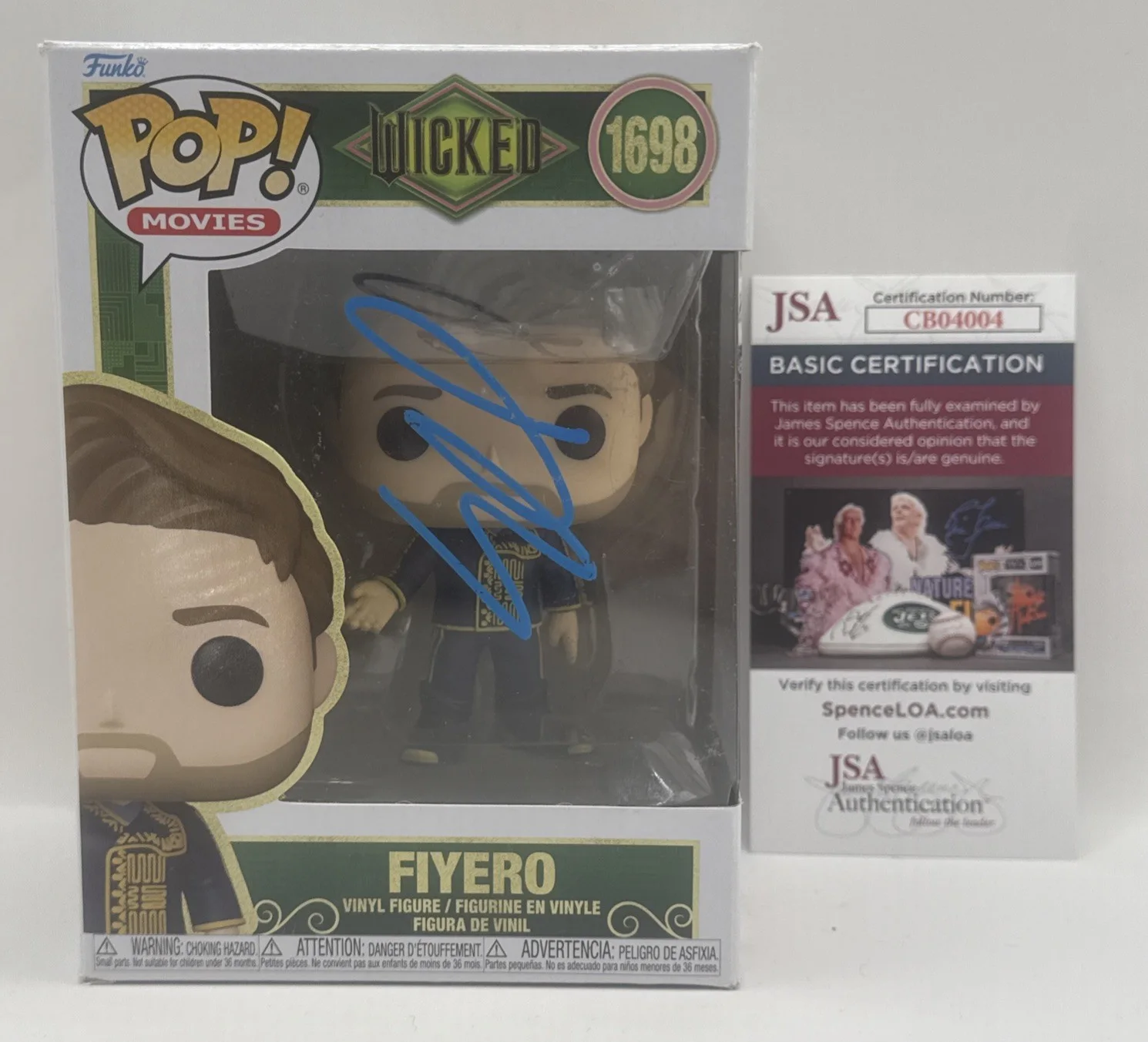 jonathan bailey — Jonathan Bailey Hand Signed FIYERO Funko Pop #1698 WICKED JSA COA AUTOGRAPH