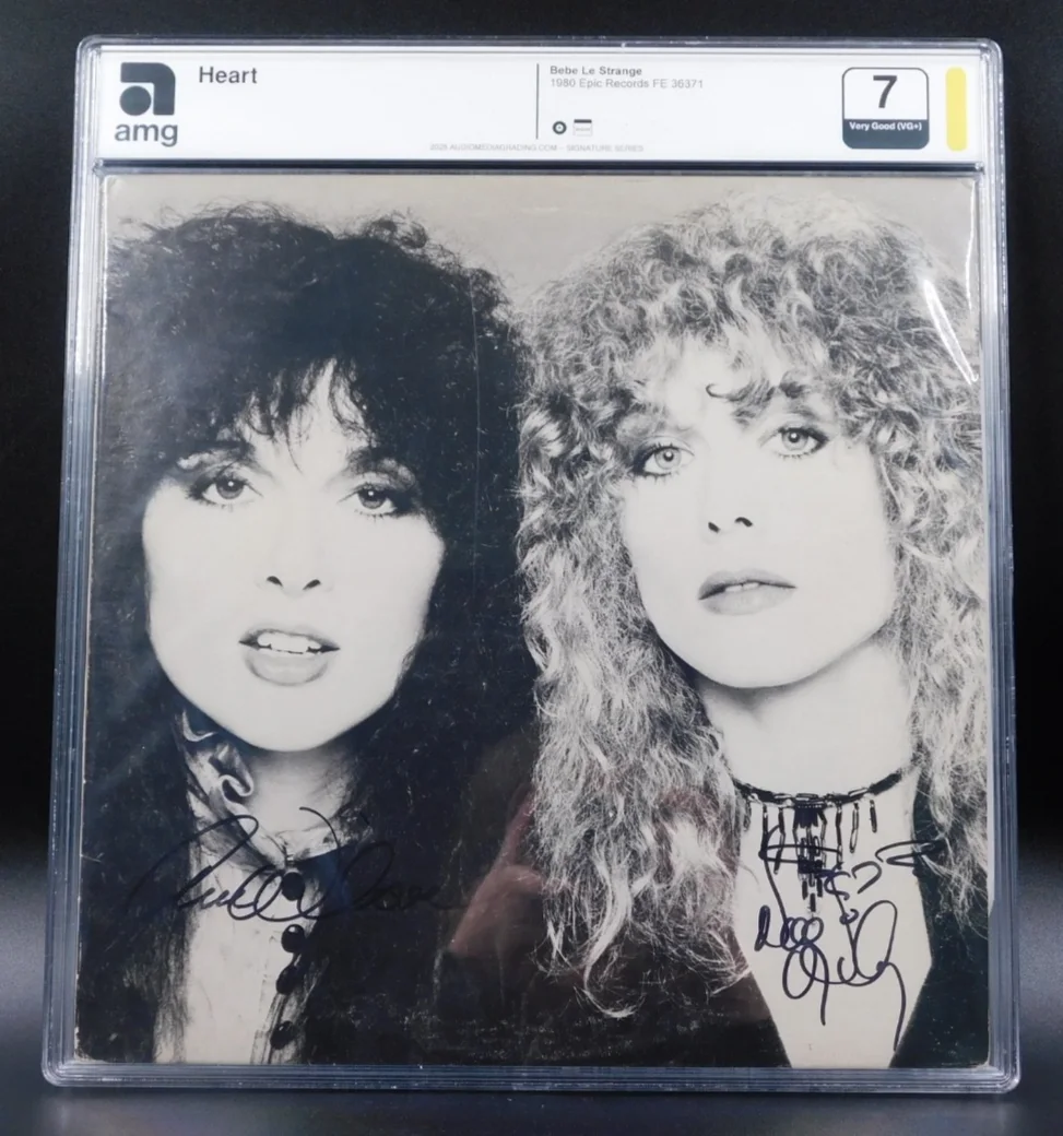 Ann & Nancy Wilson Signed/Graded Heart Bebe Le Strange vinyl record amg 7 PSA, изображение 5