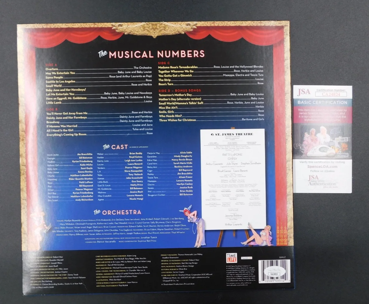 Patti LuPone Gypsy Signed/Autographed Vinyl Album JSA authenticated, изображение 3