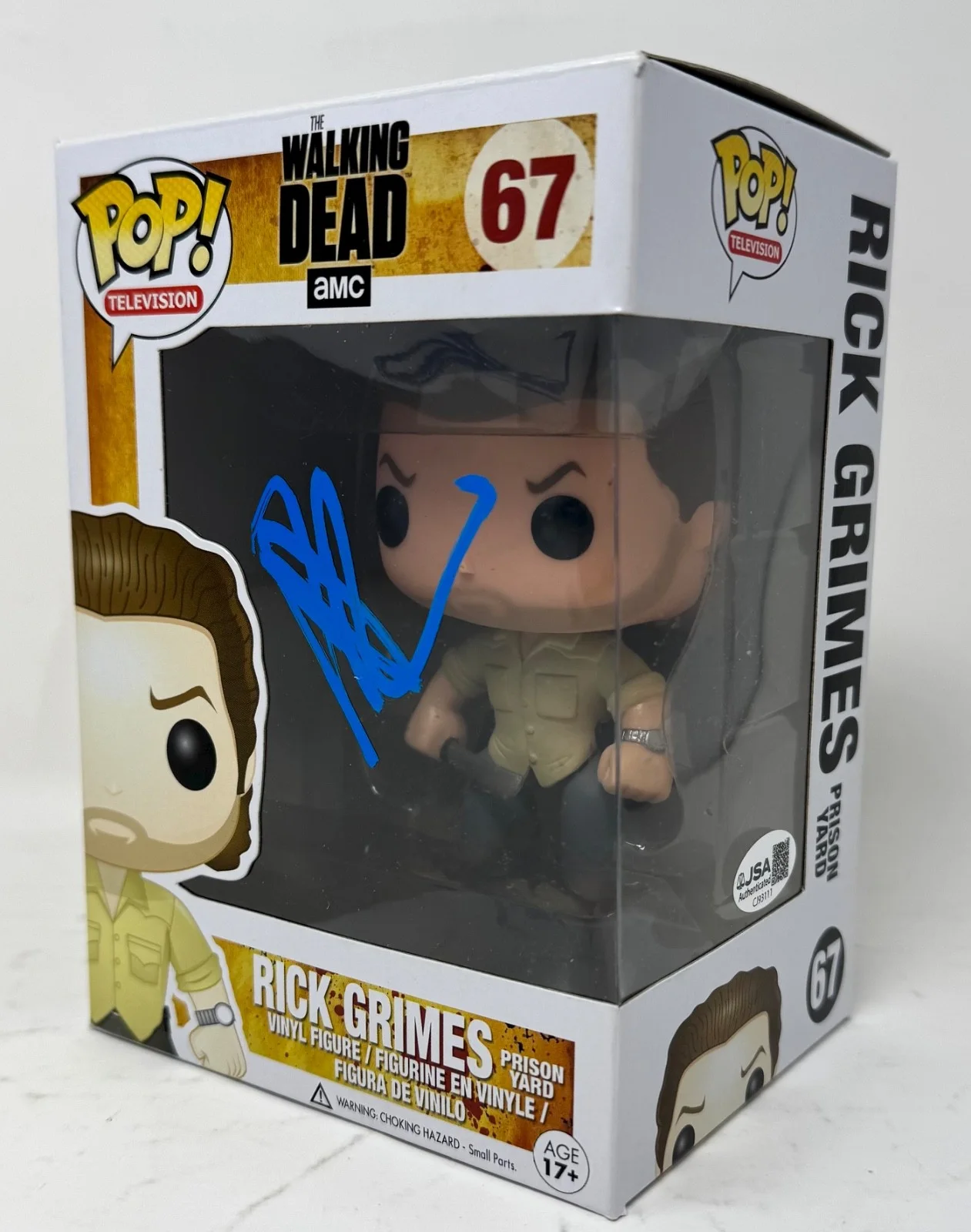 Andrew Lincoln — Andrew Lincoln Signed The Walking Dead Rick Grimes Funko Pop Autograph JSA COA, image 3