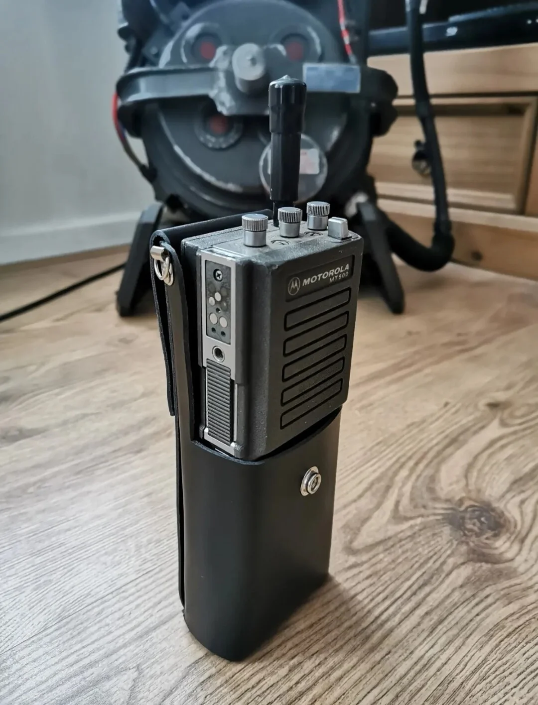 Ghostbusters Walkie Talkie Motorola MT500 Radio Leather Holster & Stubby Antenna, image 2