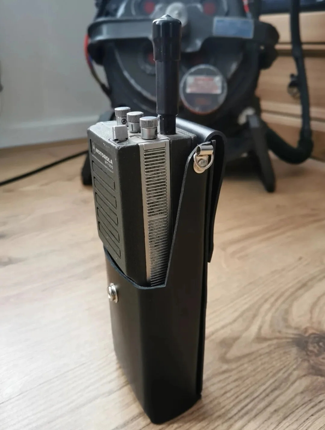 Ghostbusters Walkie Talkie Motorola MT500 Radio Leather Holster & Stubby Antenna, image 3