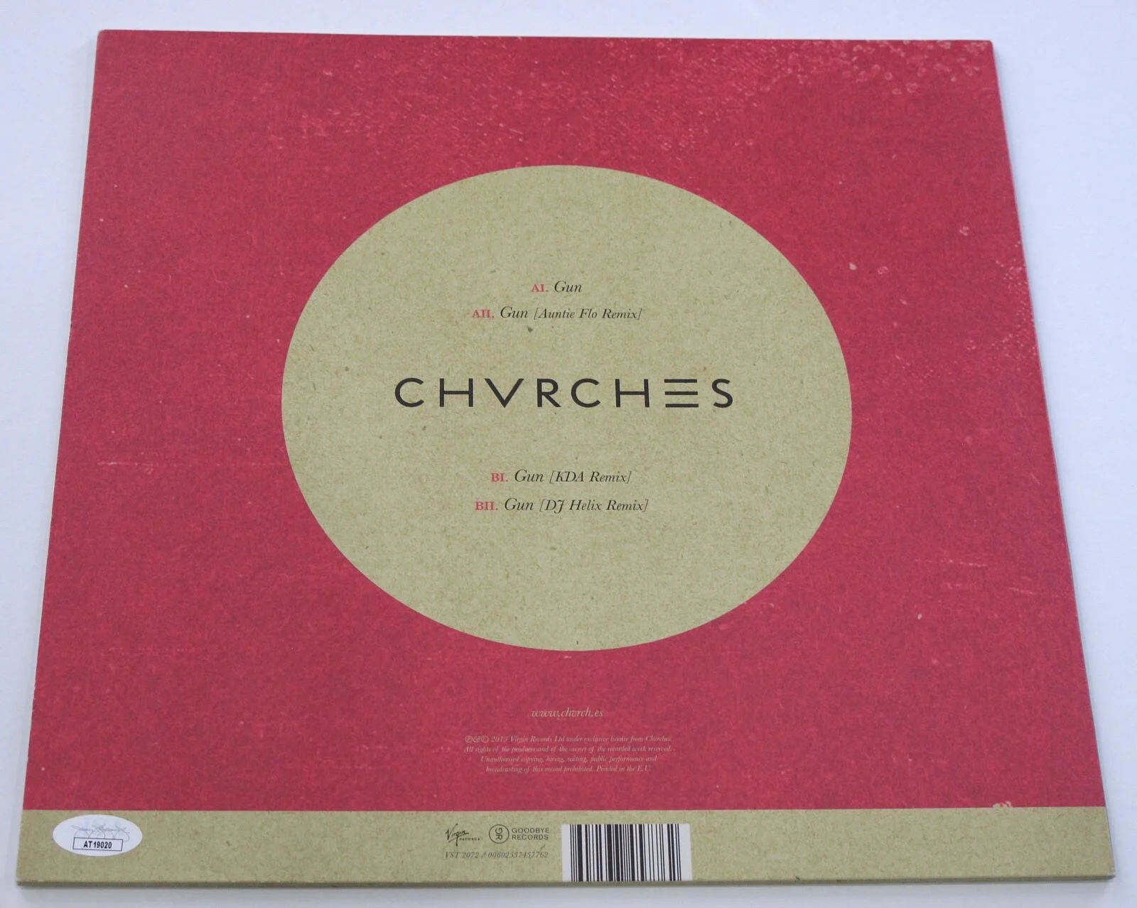 CHVRCHES - LAUREN MAYBERRY, IAIN COOK, MARTIN — Rare CHVRCHES All 3 signed "GUN" Vinyl Album Cover PROOF Lauren Mayberry JSA COA, изображение 4