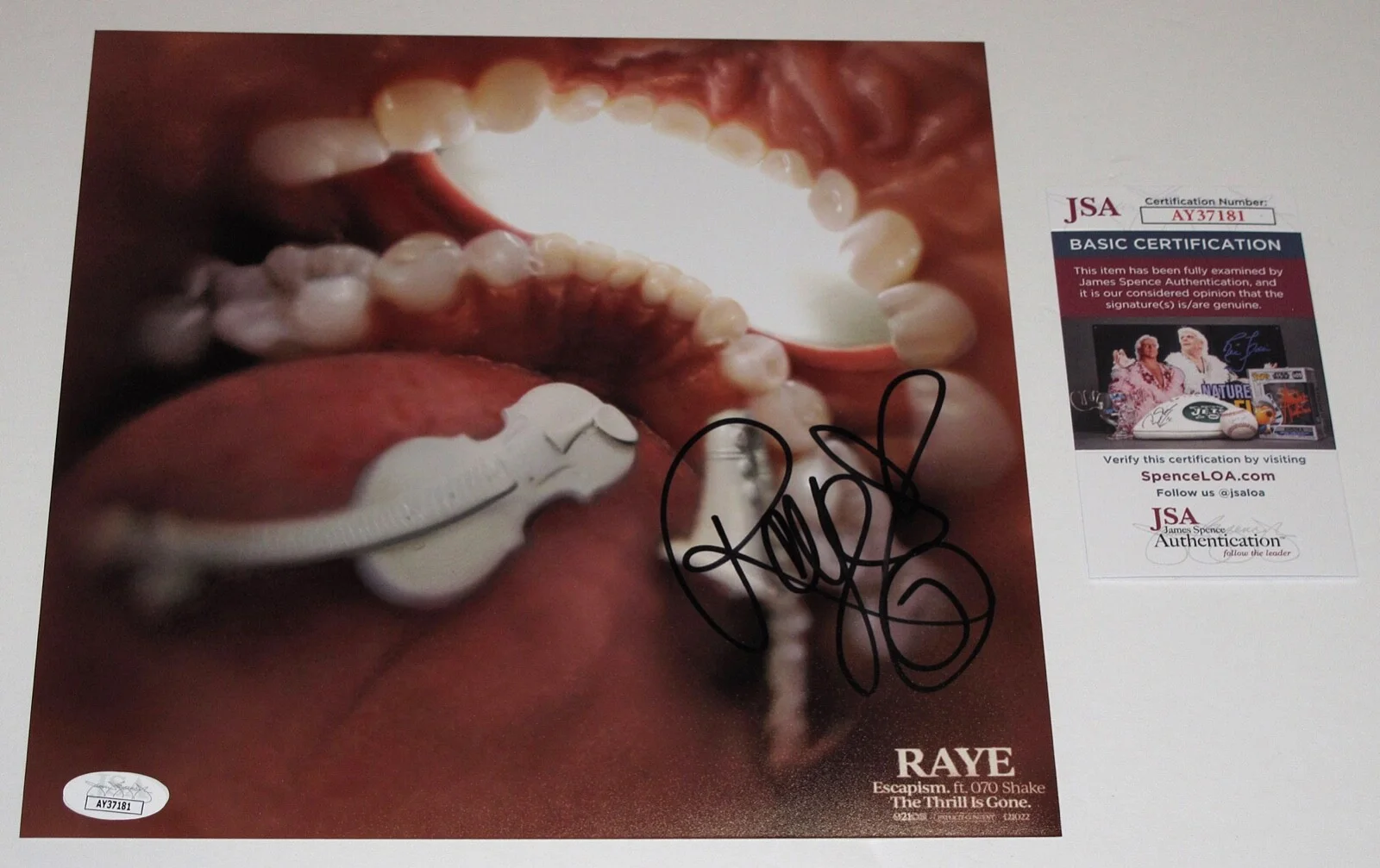 Singer RAYE signed "ESCAPISM" 10x10 Photo EXACT PROOF 070 Shake Rachel Keen JSA, image 5