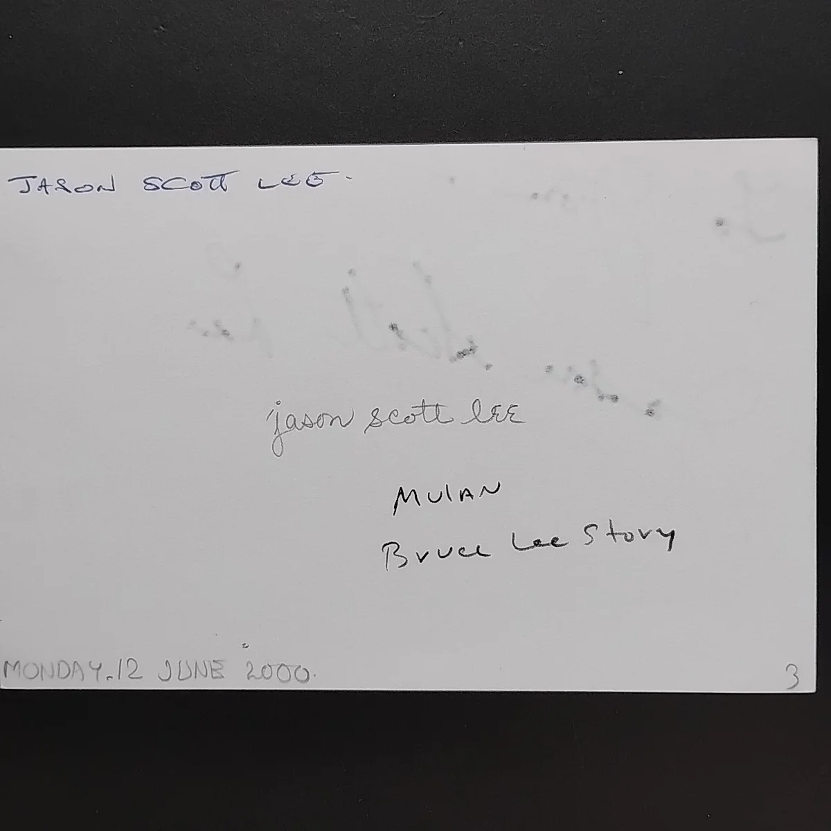 Jason Scott Lee — JASON SCOTT LEE Autographed 4X6 DRAGON THE BRUCE LEE STORY John Verzi Collection, изображение 2