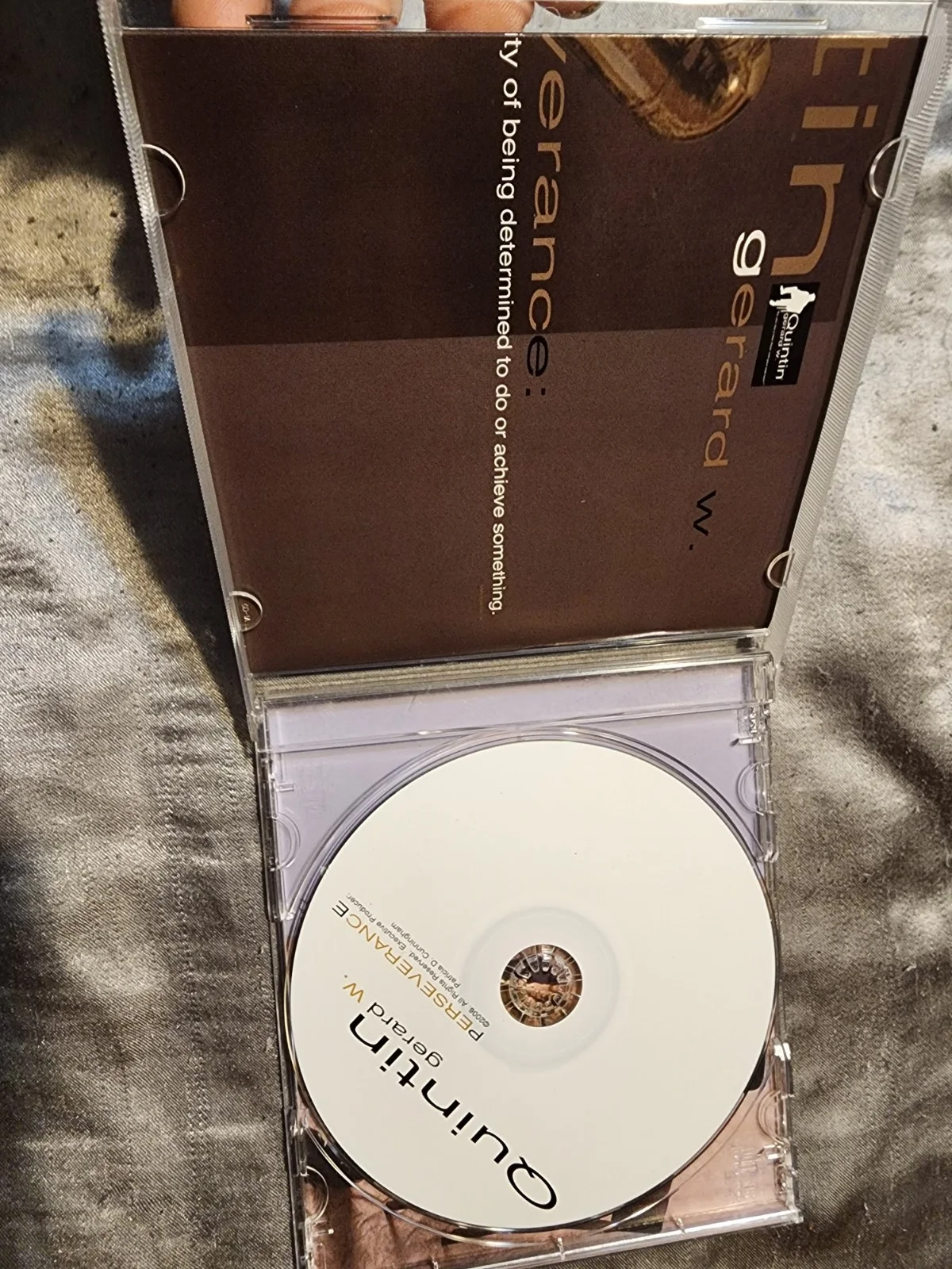 Quintin Gerard V. Perseverance Signed Autographed CD 2006 OTB Rare, image 2