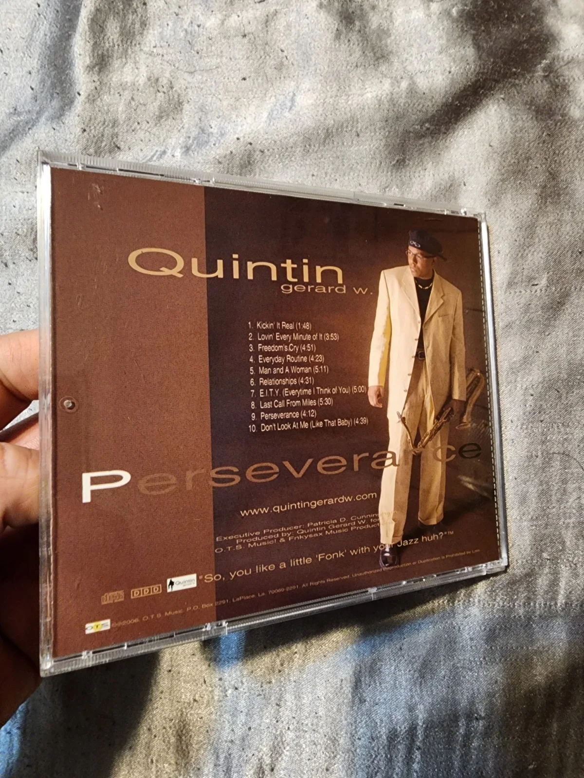 Quintin Gerard V. Perseverance Signed Autographed CD 2006 OTB Rare, image 3
