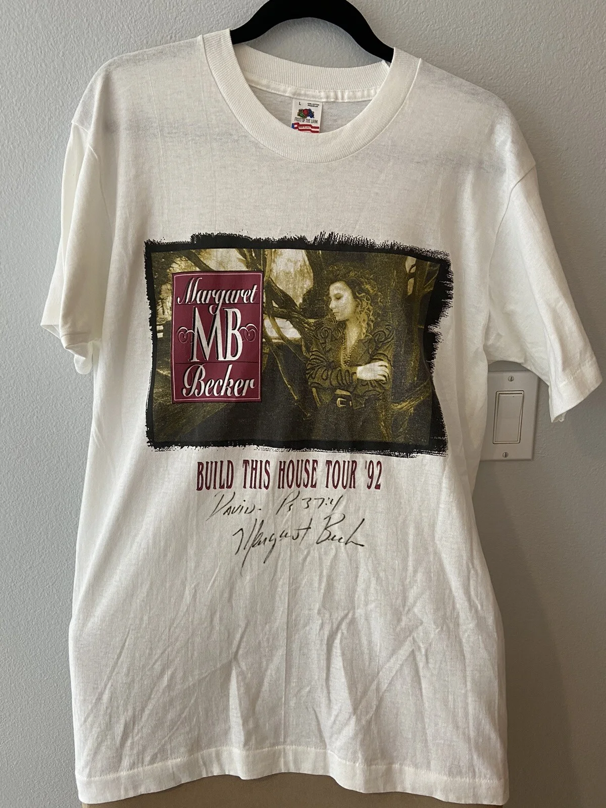 Vintage Autographed Margaret Becker 1992 Build This House Tour T-Shirt, изображение 2