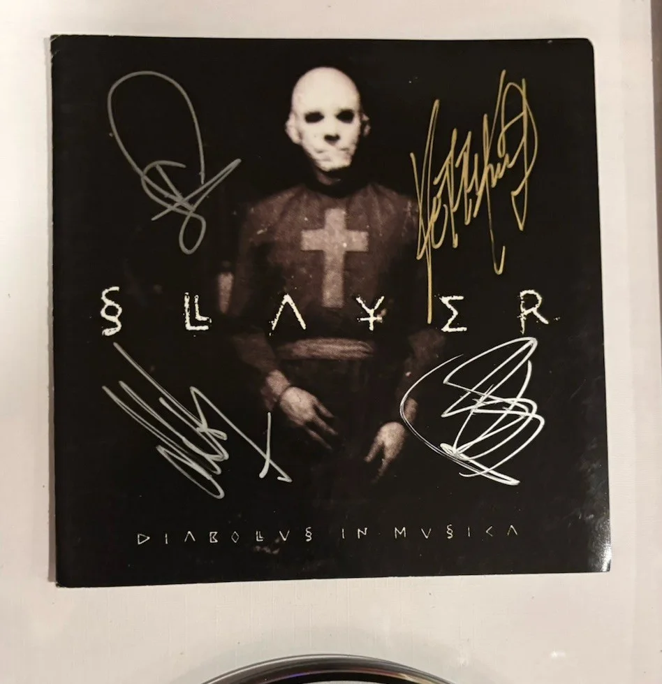 SLAYER SIGNED DIABOLUS IN MUSICA CD DISPLAY FRAMED JSA LOA FULL Band Kerry King, изображение 3