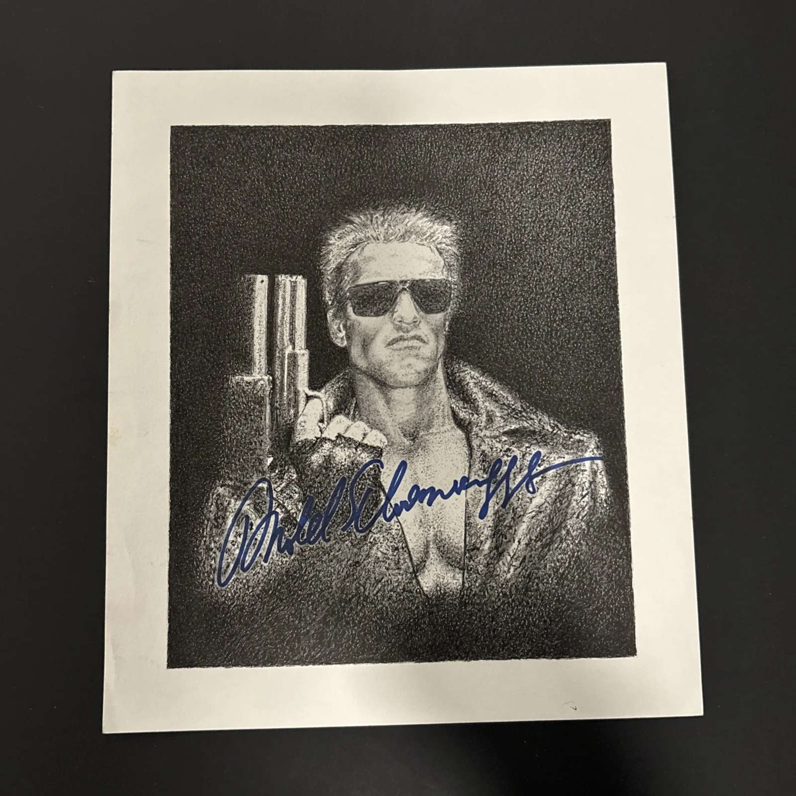 Arnold Schwarzenegger — Arnold Schwarzenegger Terminator Authentic Signed Autographed Original Drawing, image 2