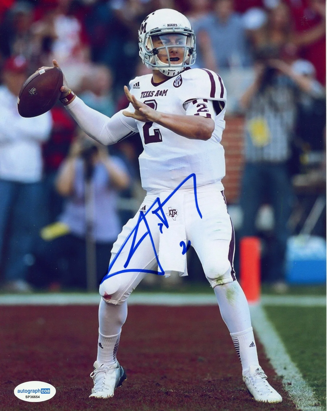 Johnny Manziel — Johnny Manziel AUTOGRAPH Signed Texas A&M Aggies Football 8x10 Photo ACOA, изображение 2
