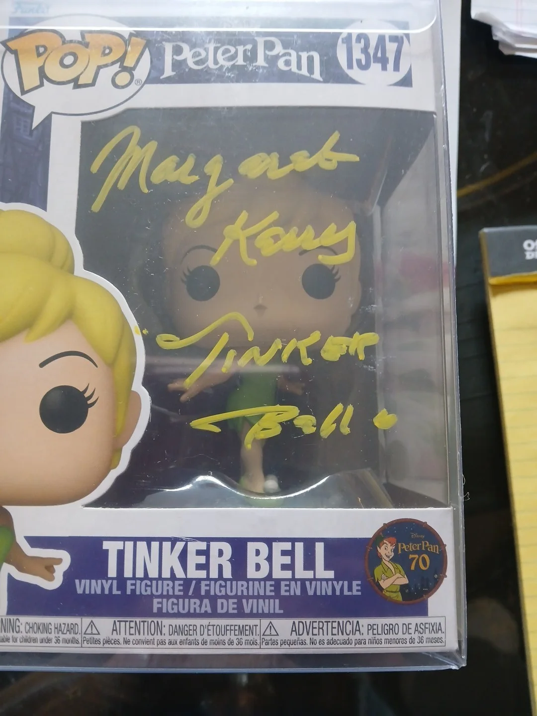 Margaret kerry — Disney's Margaret Kerry Peter pan tinker bell#1347 Autographed Funko Pop/COA