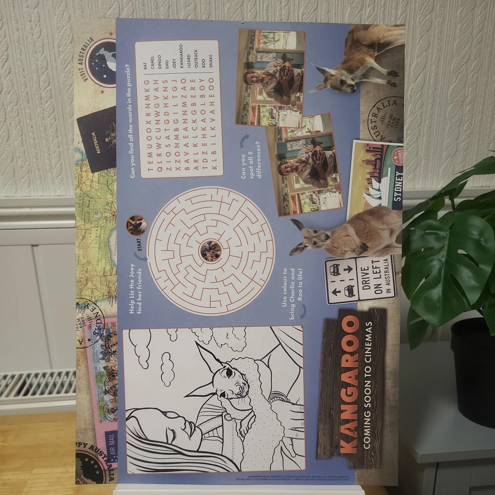 Kangaroo Odeon Exclusive A3 Poster/Activity Sheet Brand New, image 3