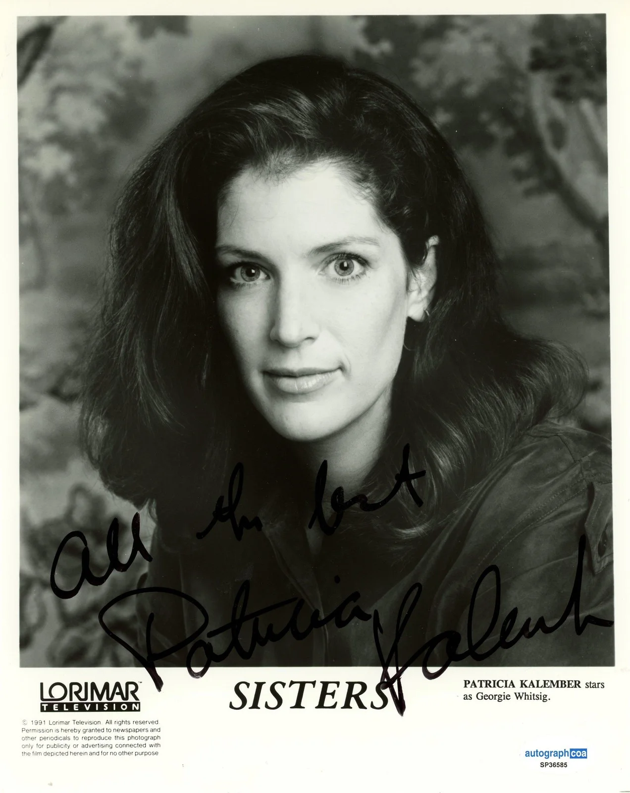 Patricia Kalember — Patricia Kalember "Sisters" AUTOGRAPH Signed 'Georgie Whitsig' 8x10 Photo ACOA, изображение 2