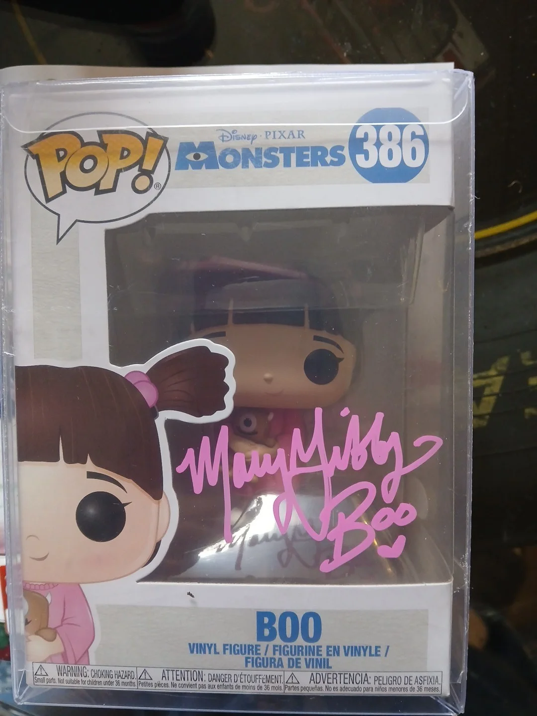 Mary Gibbs — Disneys Pixar Monsters Inc. #386 Boo Autographed Funko Pop W/COA An Plastic Case, изображение 2