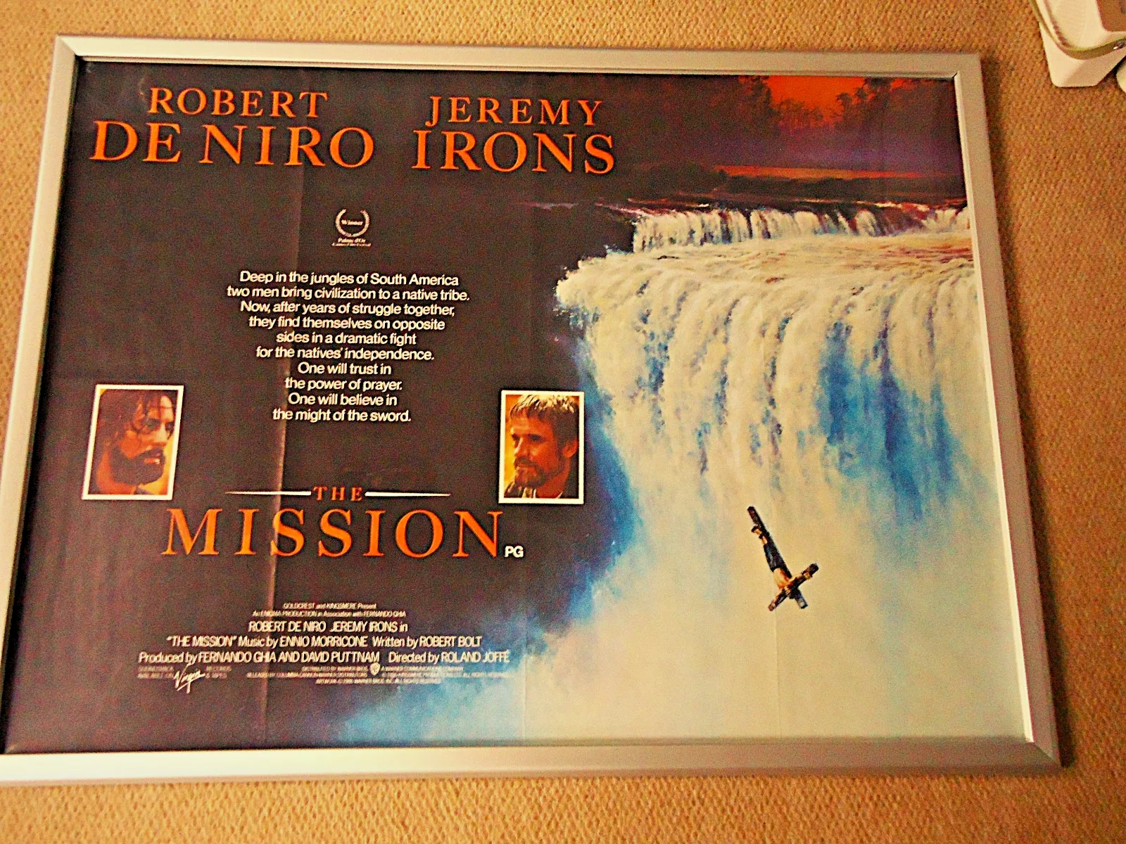 THE MISSION UK QUAD FILM POSTER 1986 ROBERT DE NIRO VINTAGE 40 YRS OLD ORIGINAL, изображение 2