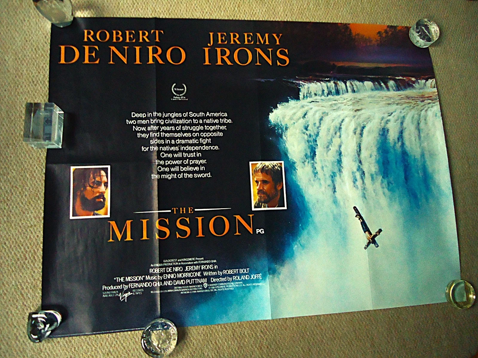 THE MISSION UK QUAD FILM POSTER 1986 ROBERT DE NIRO VINTAGE 40 YRS OLD ORIGINAL, изображение 4