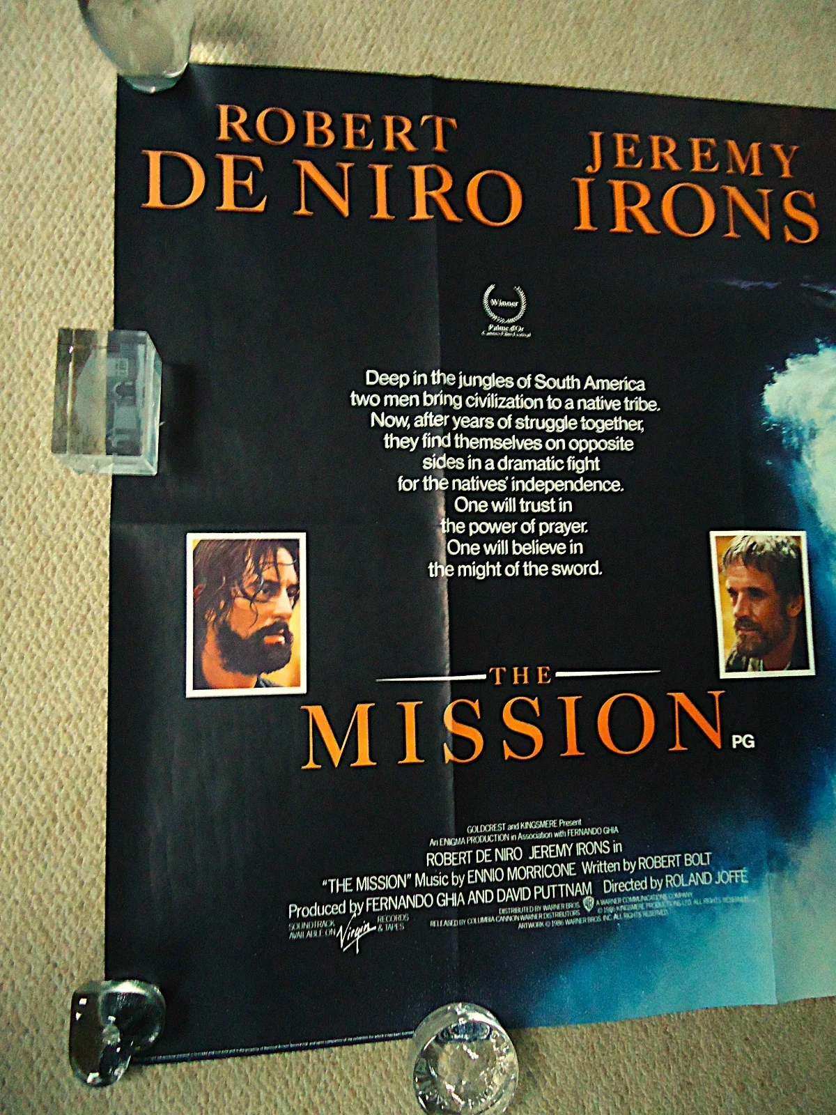 THE MISSION UK QUAD FILM POSTER 1986 ROBERT DE NIRO VINTAGE 40 YRS OLD ORIGINAL, изображение 5