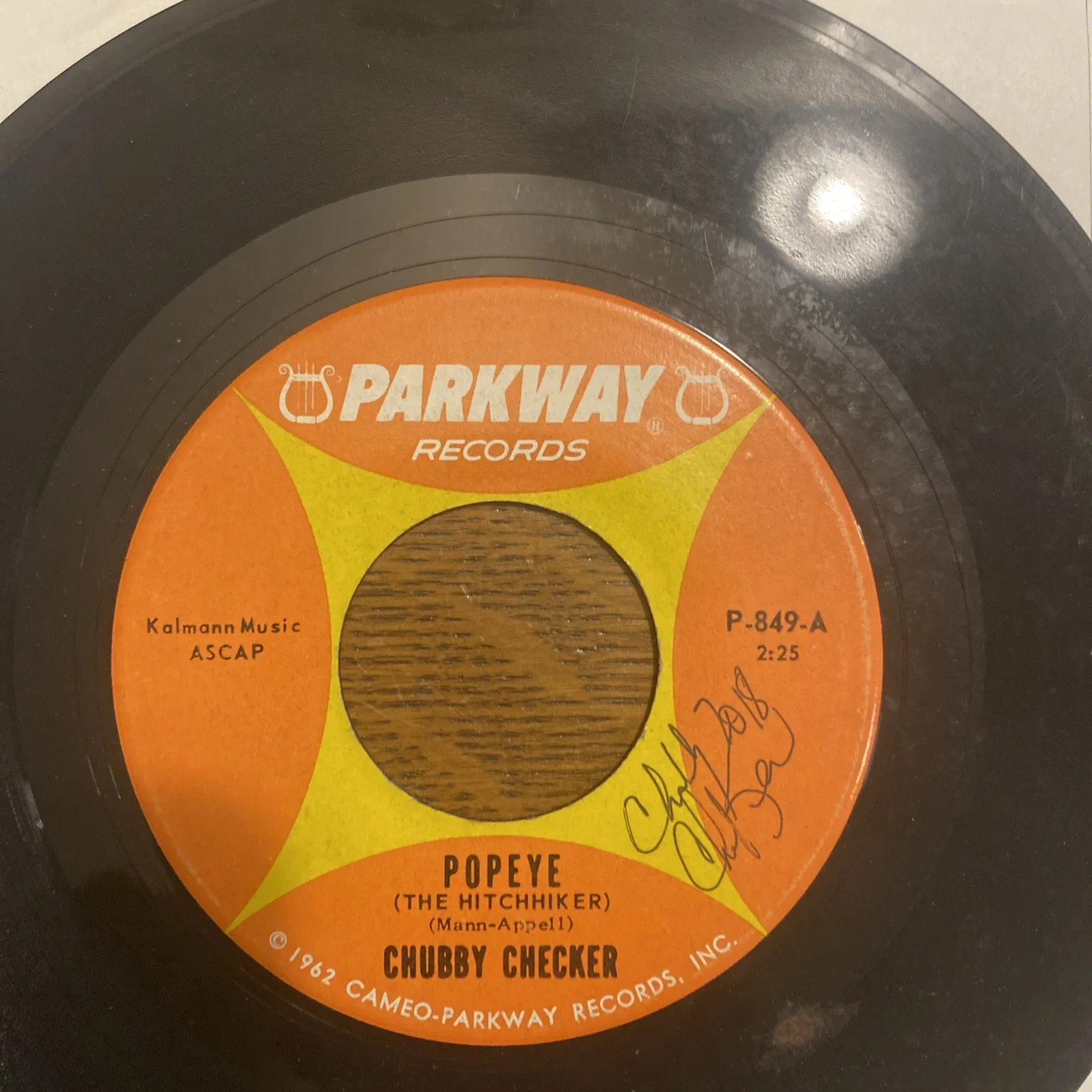 Chubby Checker Signed Autographed BAS Beckett Popeye Limbo Rock Record Parkway, image 2