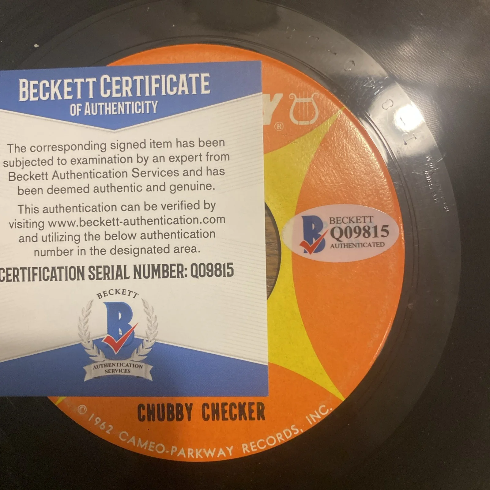 Chubby Checker Signed Autographed BAS Beckett Popeye Limbo Rock Record Parkway, image 5