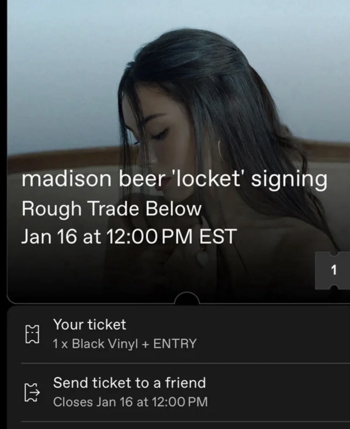 MADISON BEER LOCKET AUTOGRAPHED VINYL LP SIGNED JACKET New, image 4