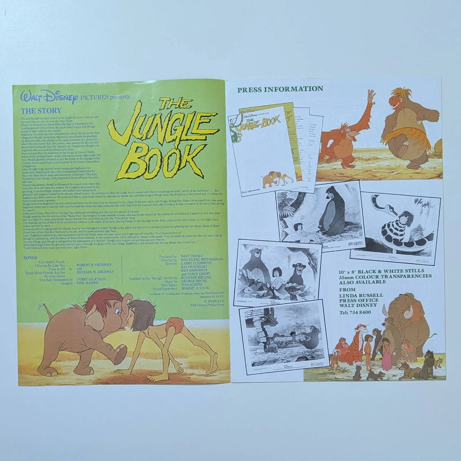The JUNGLE BOOK A4 Marketing Booklet (from a later *re-release*) 4x sides DISNEY, image 2