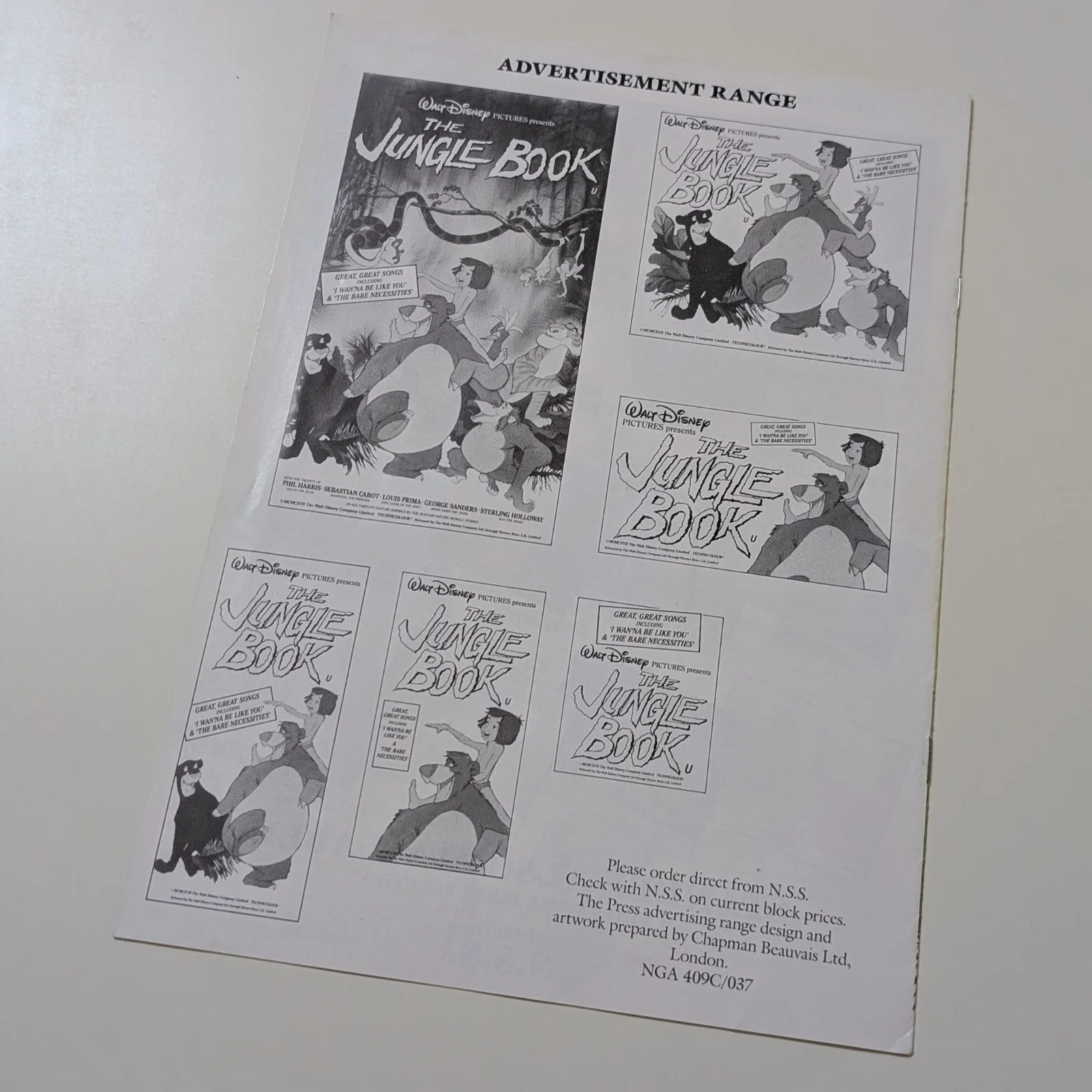 The JUNGLE BOOK A4 Marketing Booklet (from a later *re-release*) 4x sides DISNEY, image 4