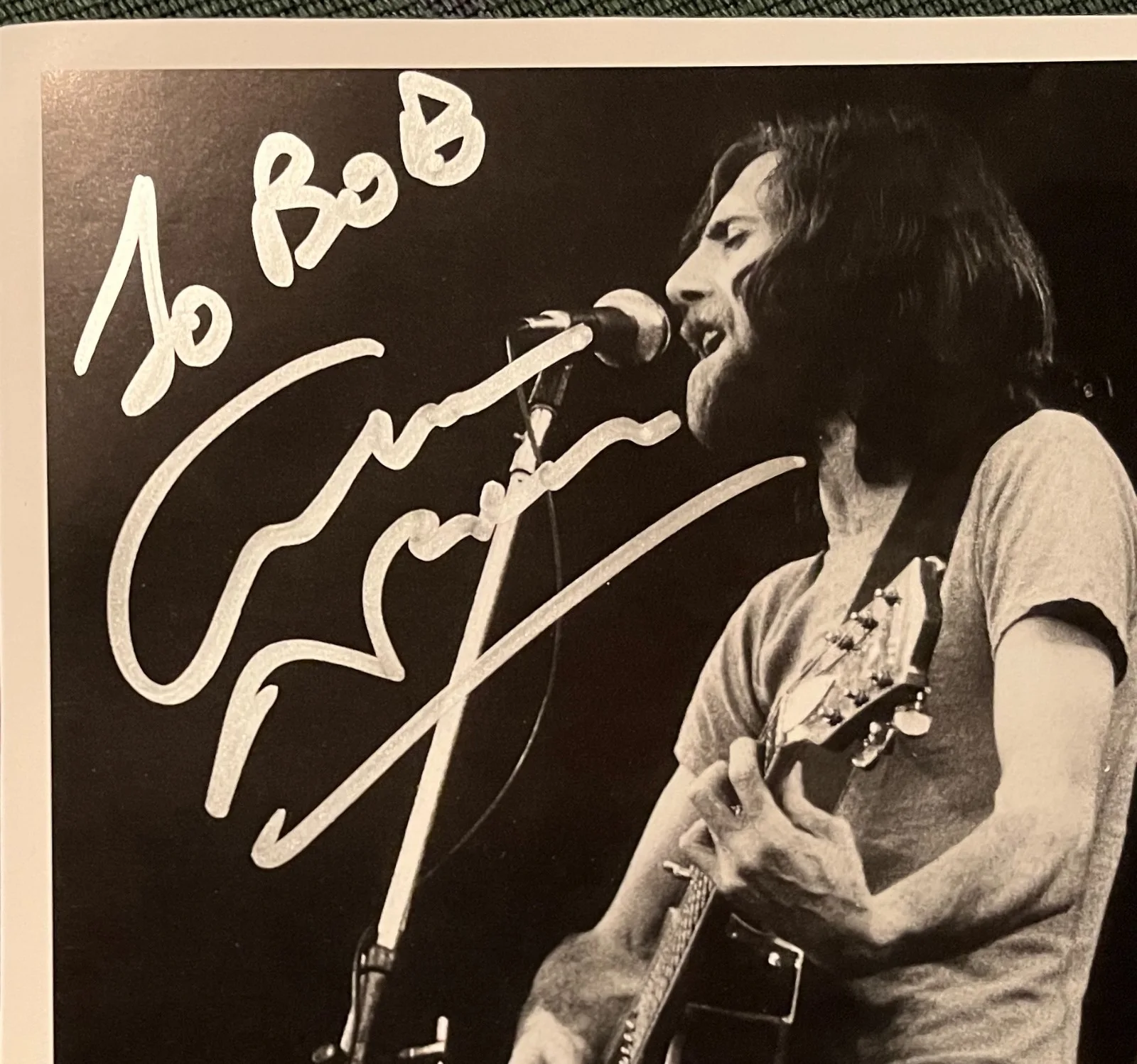 GRAHAM NASH Signed 8 1/2 x 11 B&W book photo, image 2