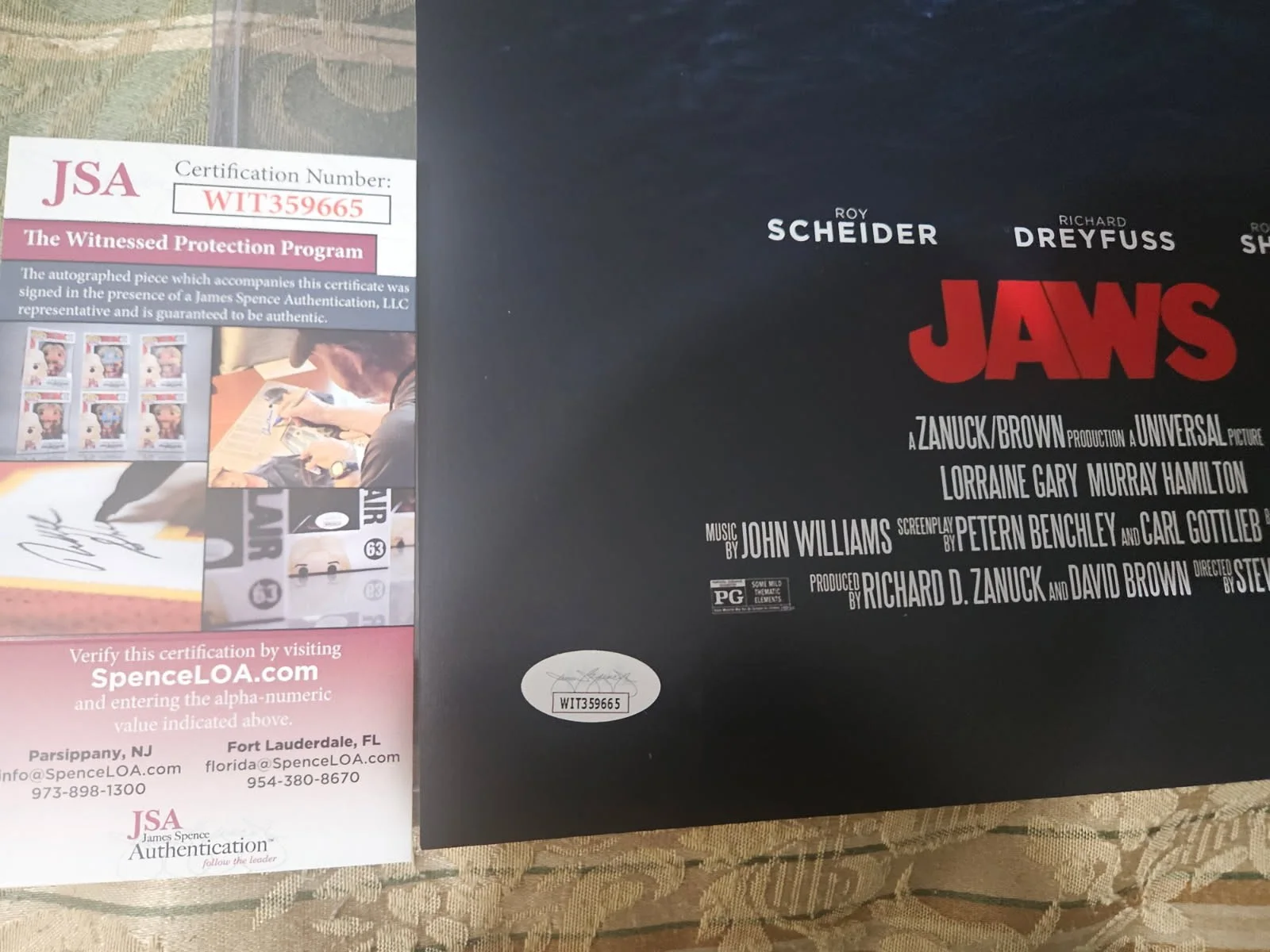 Jaws 1st victim — JAWS 1st victim autographed 11x17 swimming buoy in red photo JSA Certified, изображение 3