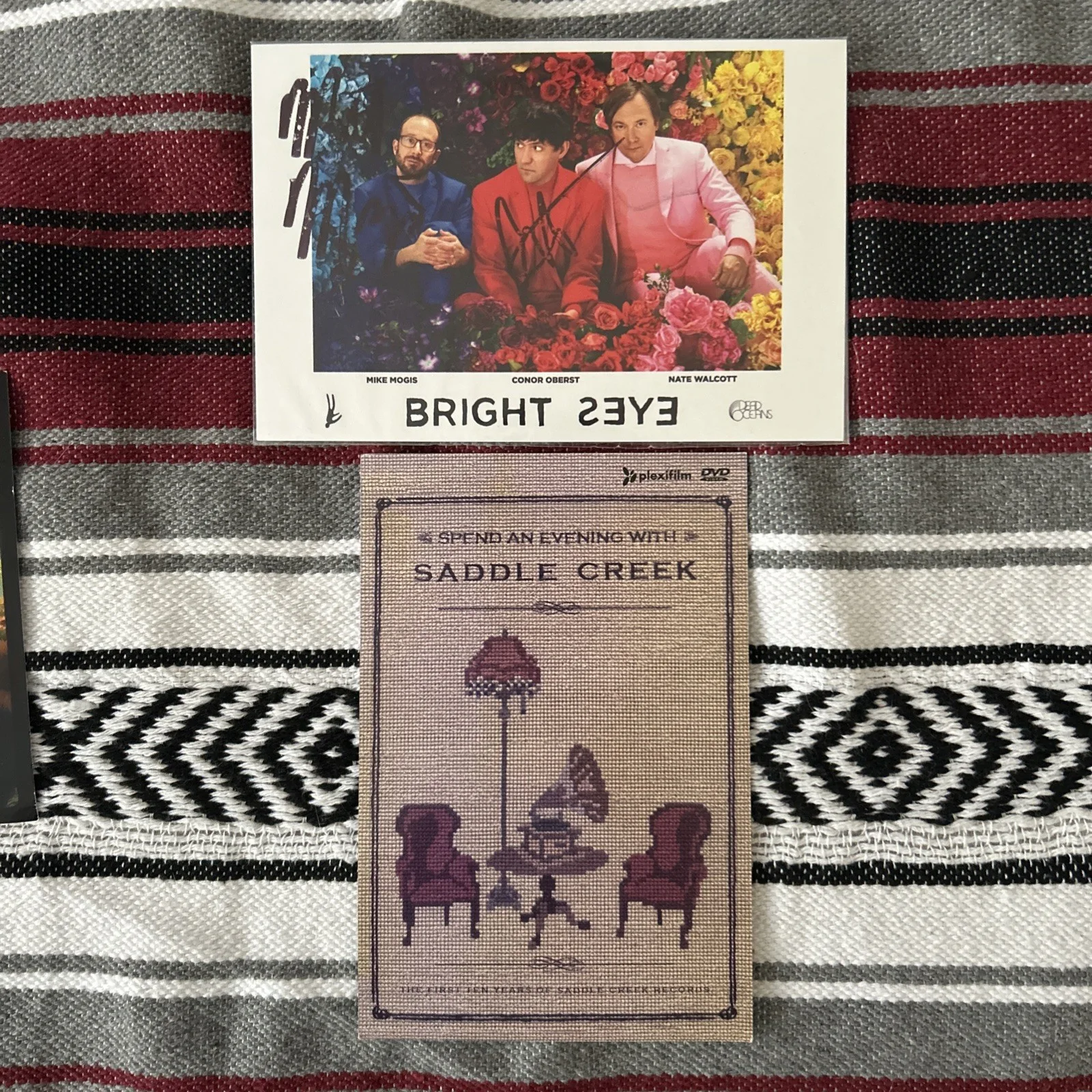 Bright Eyes Signed Promo Postcard Conor Oberst Mike Mogis & Nate Walcot + BONUS, image 2