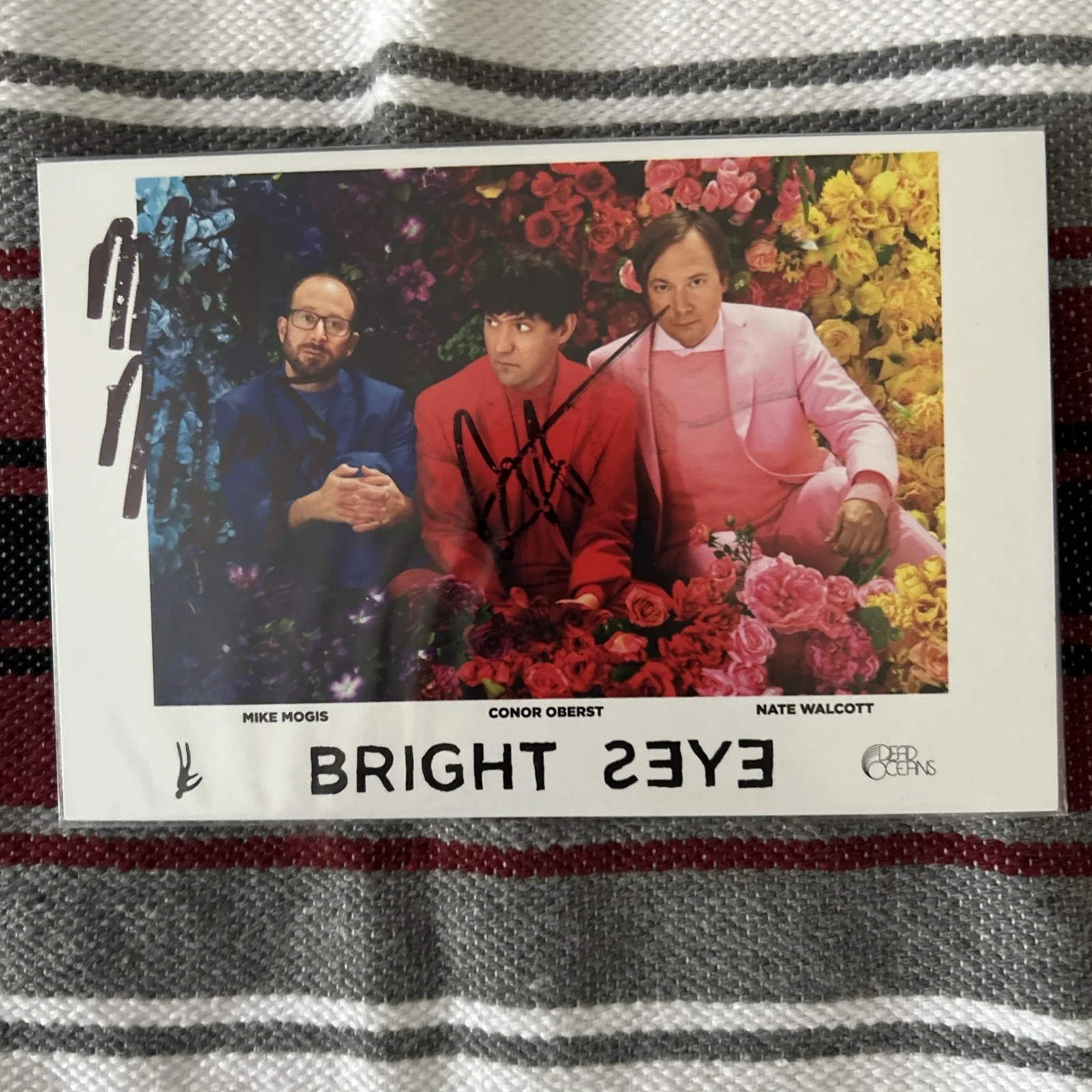Bright Eyes Signed Promo Postcard Conor Oberst Mike Mogis & Nate Walcot + BONUS, image 3