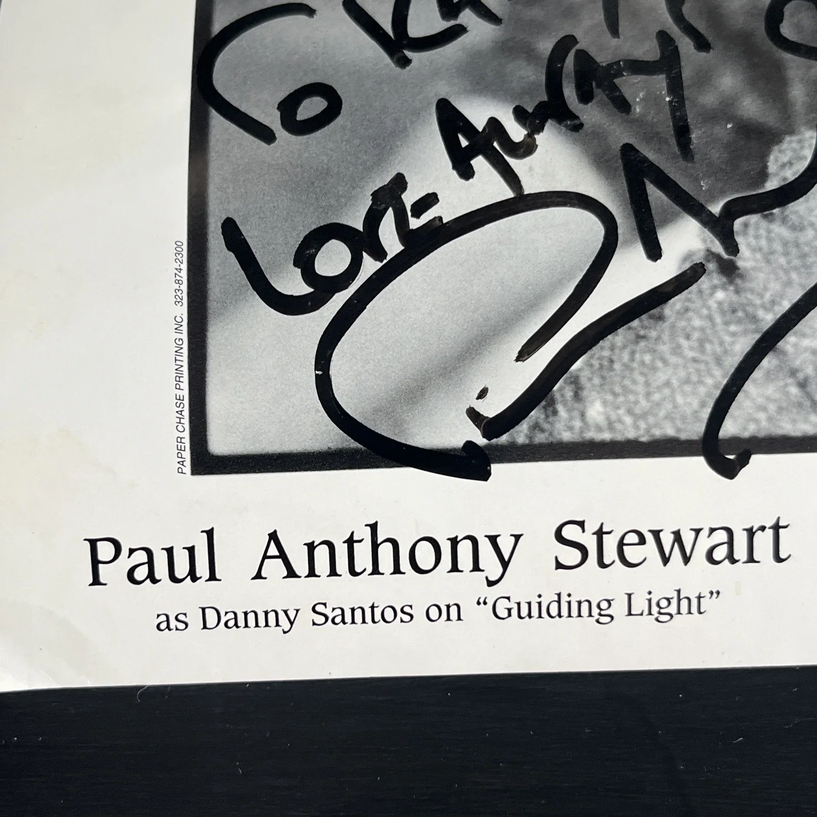 Paul Anthony Stewart Signed Autographed 8x10 b/w Photo Guiding Light, изображение 3