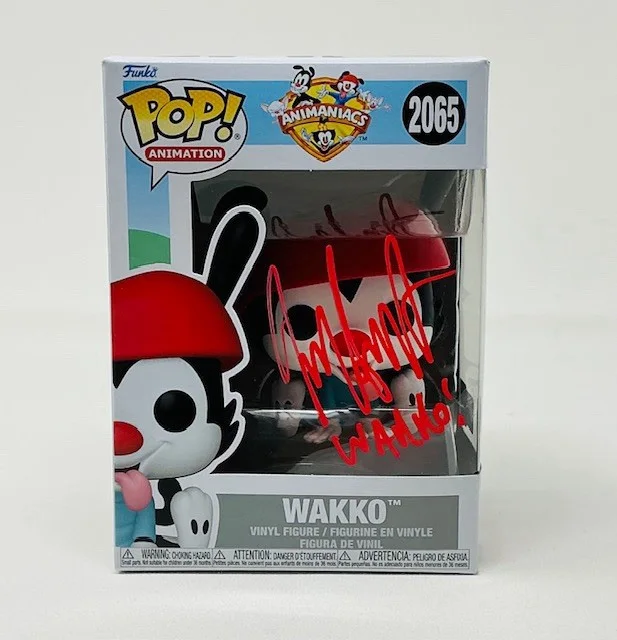 Jess Harnell Autographed Wakko Cartoon Animaniacs Funko Pop #2065 W/ Drawing OC, изображение 3