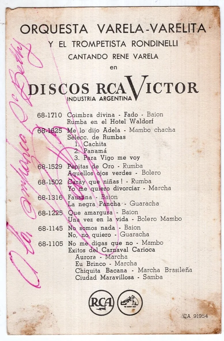 JAZZ, VARELA - VARELITA ,SIGNED POSTCARD, 1950, image 2