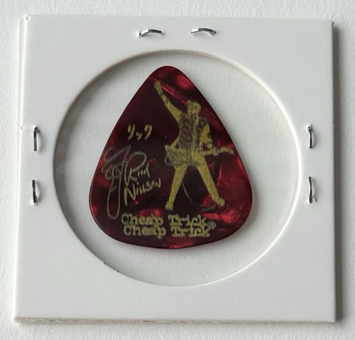 Cheap Trick - Rick Nielsen Tour Guitar Pick - We're All Alright - Red Pearl, изображение 2